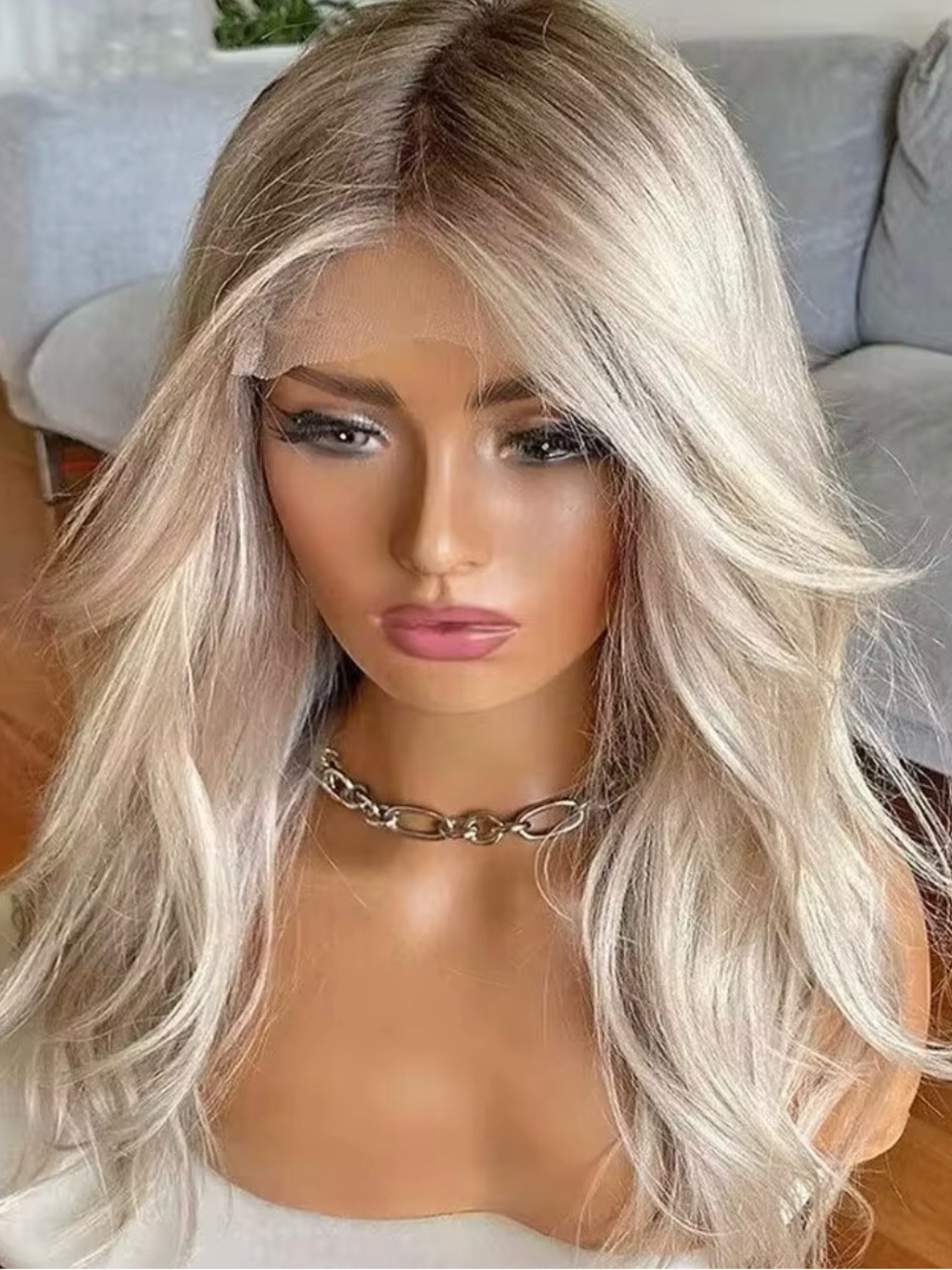 Blonde Lace Front Human Hair Wavy Wig